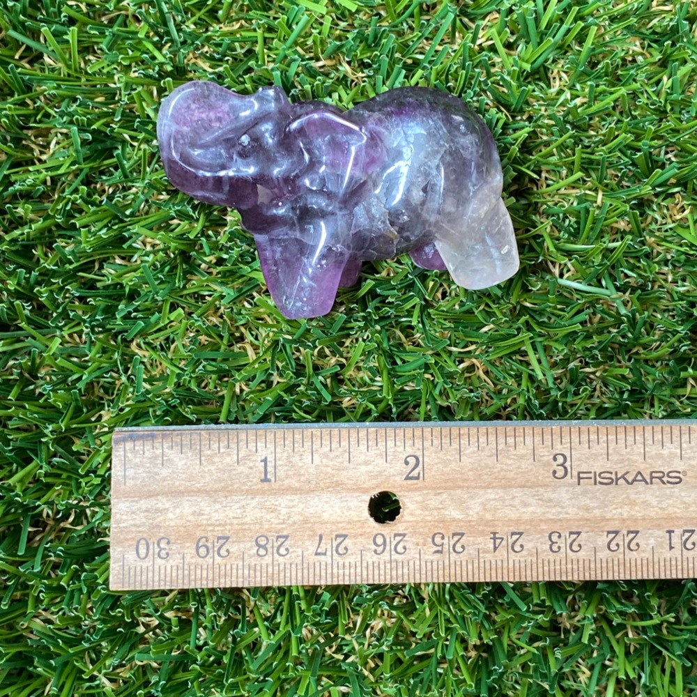 Purple Crystal Fluorite Elephant - Picture 15 of 16